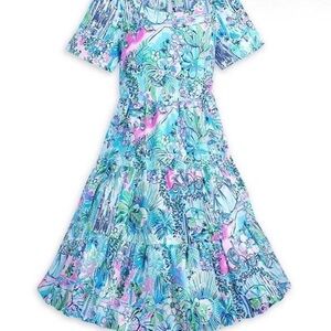 2025 Disney Parks Cinderella Dress LILLY PULITZER Medium Jocelyn Tiered Linen